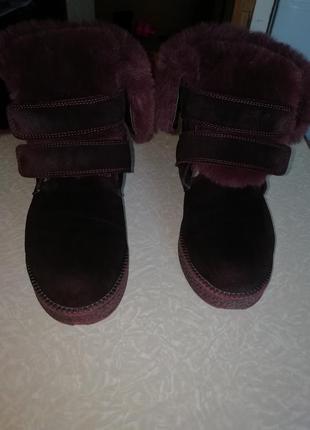Зимние замшевые ботинки1 фото