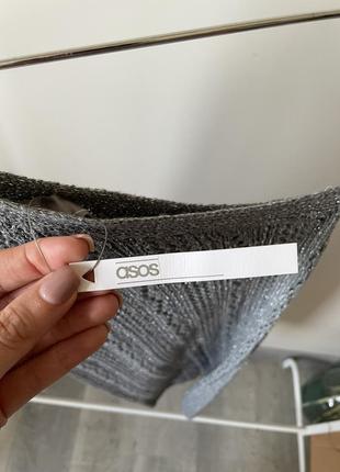 В'язана сукня з блискучою ниткою на одне плече asos5 фото