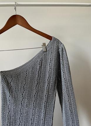 В'язана сукня з блискучою ниткою на одне плече asos3 фото