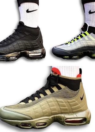 Чоловічі спортивні черевики nike air max sneakerboot 95 найк аір макс термоносок1 фото