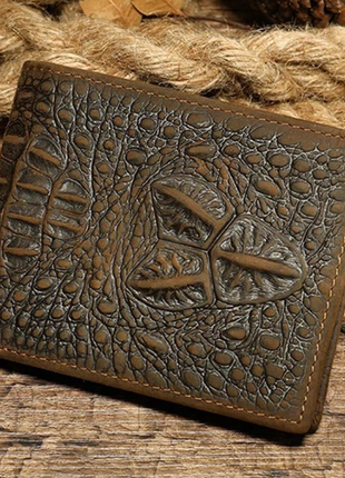 Чоловічий гаманець luufan із крокодиловим візерунком1 фото