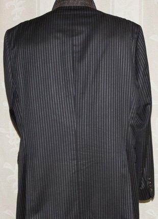 Пиджак жакет шерсть чёрный в синюю полоску burberry оригинал 52р3 фото