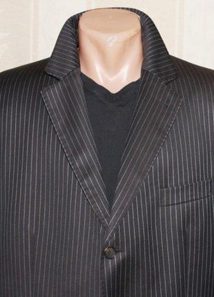 Пиджак жакет шерсть чёрный в синюю полоску burberry оригинал 52р4 фото