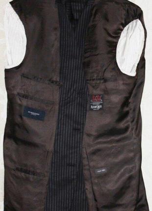 Пиджак жакет шерсть чёрный в синюю полоску burberry оригинал 52р8 фото