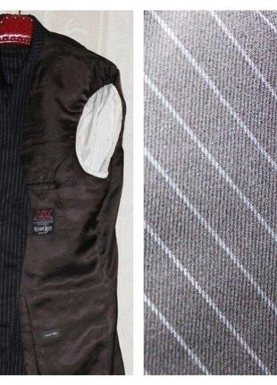 Пиджак жакет шерсть чёрный в синюю полоску burberry оригинал 52р7 фото