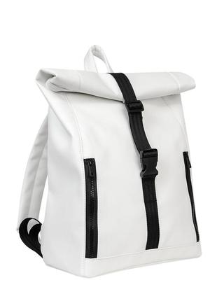 Женский белый рюкзак  ролл для путешествий3 фото