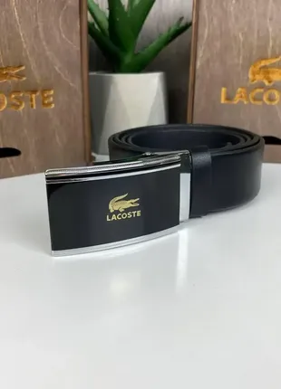 Кожаный мужской ремень пряжка автомат крокодил, черный ремень натуральная шки