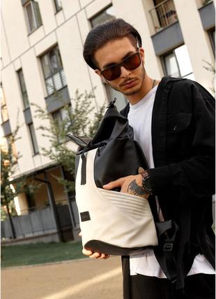 Чоловічий рюкзак ролл sambag rolltop x чорно-сірий6 фото