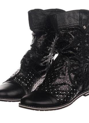 Лето ботильоны кожа перфорация 39р
