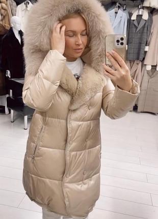 Пальто з капюшоном куртка хутро