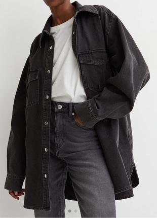 Джинсова сорочка оверсайз h&m