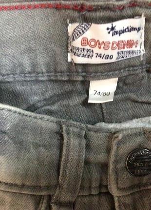 Термо джинсы хлопок с подкладкой на мальчика малыша р. 74-80 (9-12 месяцев)4 фото