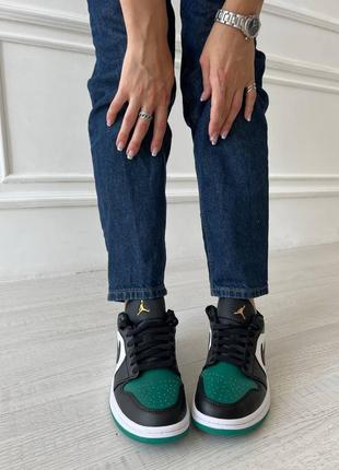 Круті кеди jordan low green black6 фото