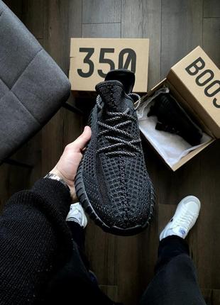 Adidas yeezy boost 350 black рефлектив