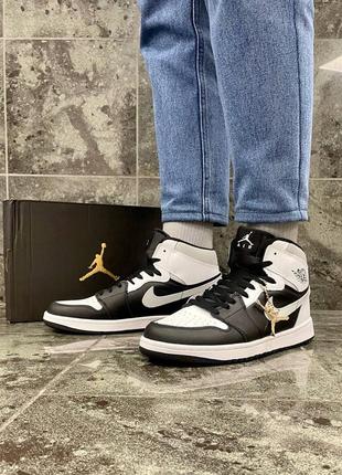 Кроссовки nike air jordan 1 black &amp; gray