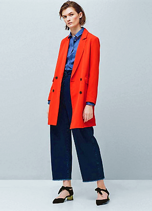 Новий піджак mango оверсайз струменястий плащ літнє пальто жакет манго червоний тренд