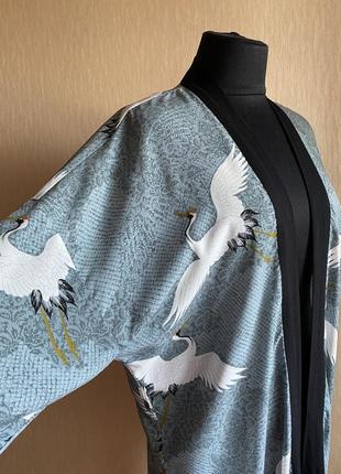 Платье кимоно с журавлем платье с поясом