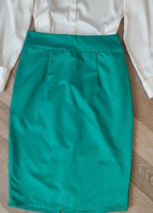 Зеленая юбка4 фото