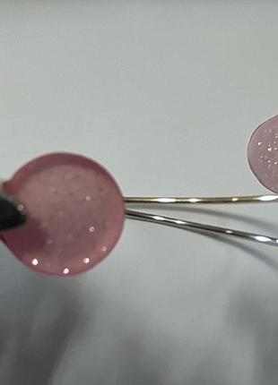 Набор браслетов с розовыми вставками серебристый и золотистый3 фото