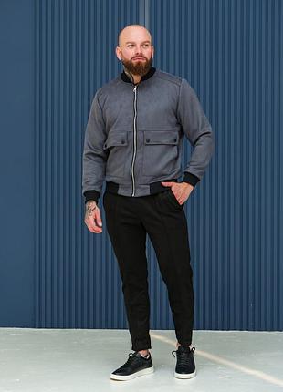 Мужской замшевый бомбер