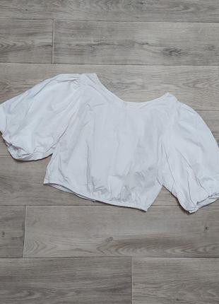Белая нарядная хлопковая блуза