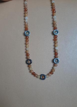 Сердолик и гематит, натуральный камень