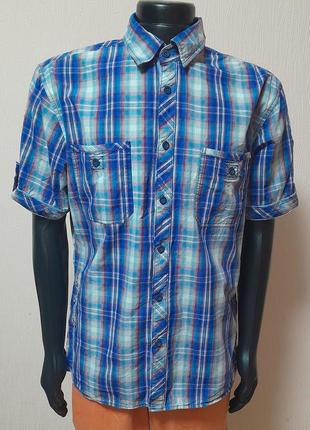Шикарная рубашка с короткими рукавами в разноцветную полоску nangaparbat, 💯 оригинал