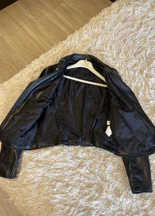 Курточка кожаная искусственная кожа кожзам house ветровка стильная модная классная трендовая5 фото