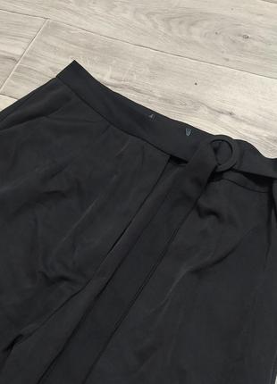 Черные укороченные брюки палаццо2 фото
