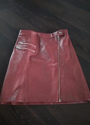Юбка кожзам bershka