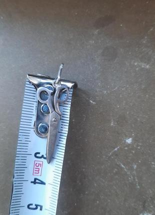 Винтажный дизайнерский кулон серебро 925 живет подвижное серебро ножницы6 фото