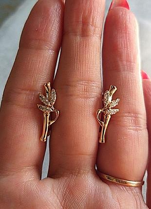 Серьги из ювелирной бижутерии ксюпинг медзолото бамбук