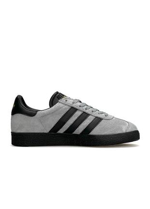 Женские кроссовки adidas gazelle grey black замшевые адидас газели кеды7 фото