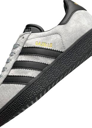 Женские кроссовки adidas gazelle grey black замшевые адидас газели кеды8 фото