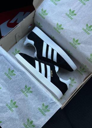 Жіночі кросівки adidas gazelle white black замшеві адідас газелі кеди