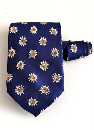 Шелкова краватка галстук вінтаж едельвейс passigatti /8516/
