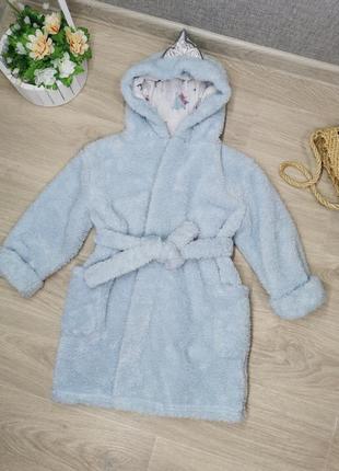 Теплый халат, махровый халат, халат для ребенка, халат эльза, холодное сердце1 фото