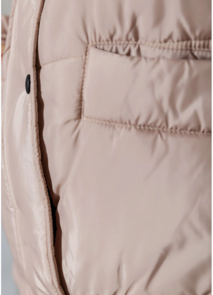 Стильная женская куртка, цвет светло-бежевый4 фото