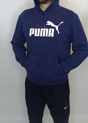 Худи толстовка кофта с капюшоном puma сине-сиреневая размер - м