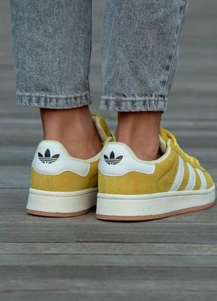 Женские кроссовки adidas campus yellow white5 фото