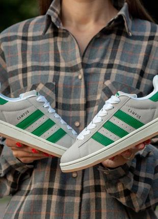 Мужские кроссовки adidas campus grey green3 фото