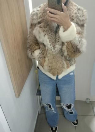 Шуба из рыси с норкой, автоледи, бомбер, меховая куртка, натуральная шуба, полушубок
