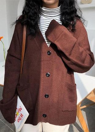 Кардиган на пуговицах  тасманская шерсть шерсть