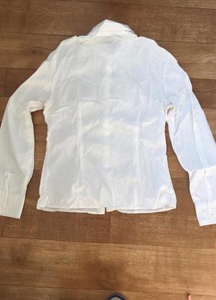 Белая блузка с длинным рукавом. белая рубашка универсальная2 фото