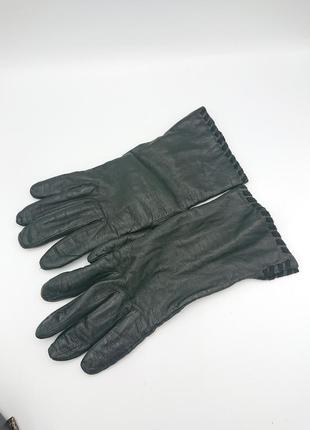 Женские удлиненные кожаные перчатки italy с подкладкой из кашемира3 фото