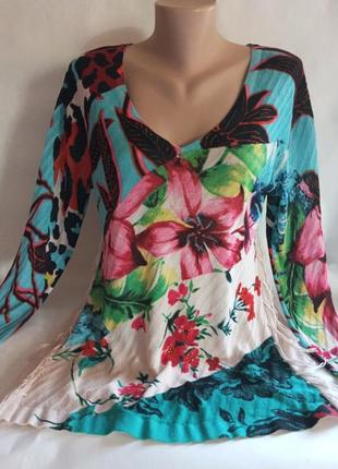 Кофта блуза блузка лонгслив свитшот кардиган цветы свободная4 фото