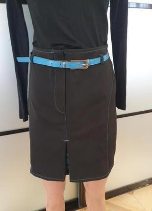 Черная базовая прямая юбка/юбка. классическая офисная юбка высокая посадка м