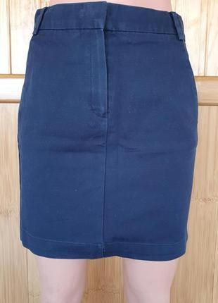 Базовая синяя мини юбка. короткая прямая синяя xs-s mango4 фото