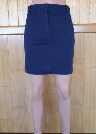 Базовая синяя мини юбка. короткая прямая синяя xs-s mango3 фото
