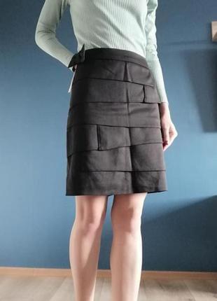 Черная классическая прямая юбка. офисная юбка карандаш короткая прямая м-л (50) туречевая.3 фото